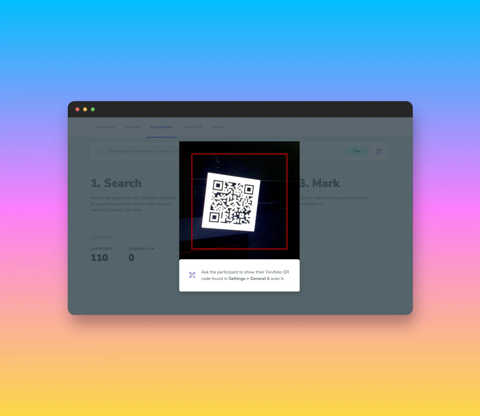 Hacker QR code view